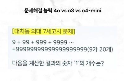 [2] GPT-4o vs o3, o4-mini 대치동 7세 고시문제 풀이 썸네일